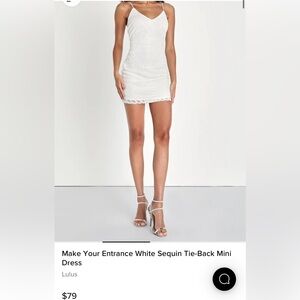 Lulus Make Your Entrance White Sequin Tie-Back Mini dress